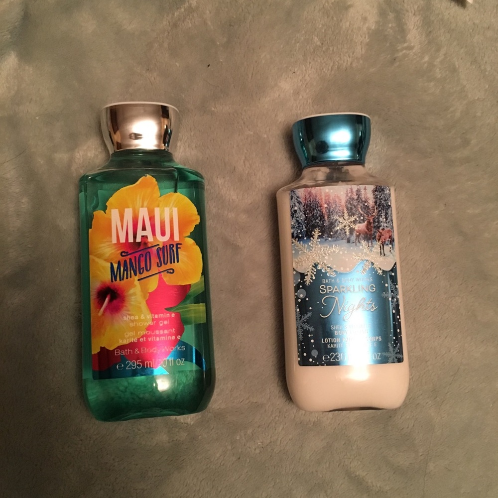 Bath and body works shower gel and body lotion